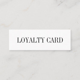 Schwarzweißkarten mit minimalistischer Loyalität Mini Visitenkarte
