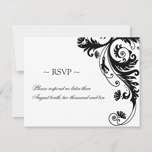 Schwarzweißkarten RSVP Karte (Vorderseite)