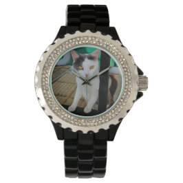 Schwarzweißkatze Armbanduhr