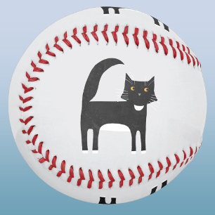 Schwarzweißkatze Baseball