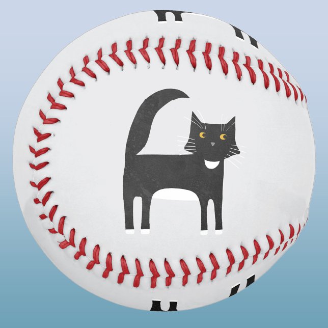 Schwarzweißkatze Baseball (Fun black and white Tuxedo cat baseball for animal and pet lovers)
