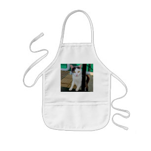 Schwarzweißkatze Kinderschürze