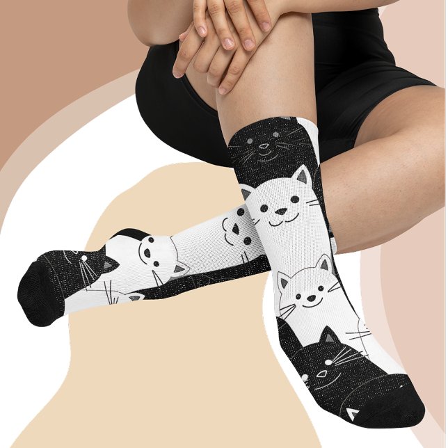 Schwarzweißkatzen Socken (Cute 'n quirky socks for cat lovers!)