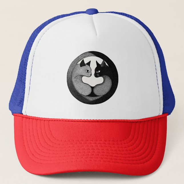 Schwarzweißkatzen Truckerkappe (Vorderseite)