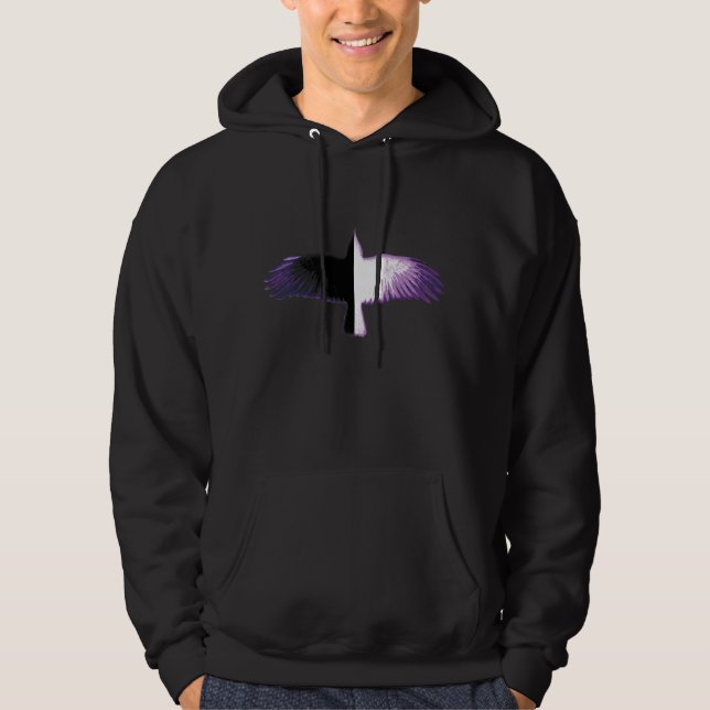 Schwarzweißkeile, Lila Hoodie (Vorderseite)