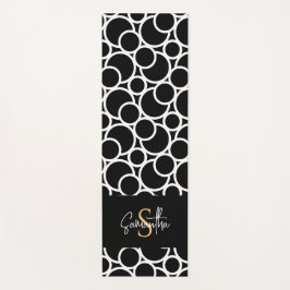 Schwarzweißkreismuster mit Monogramm Yogamatte