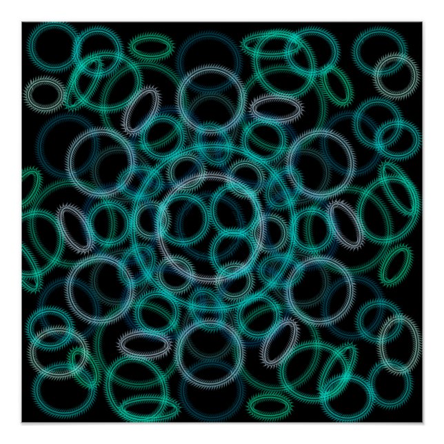 Schwarzweißkreismuster Poster (Vorderseite)