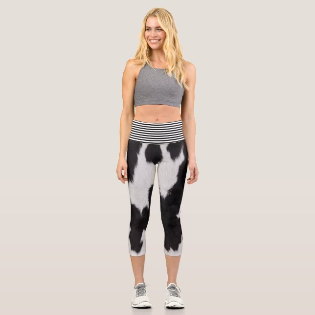 Schwarzweißkugel Capri Leggings (Vorderseite)