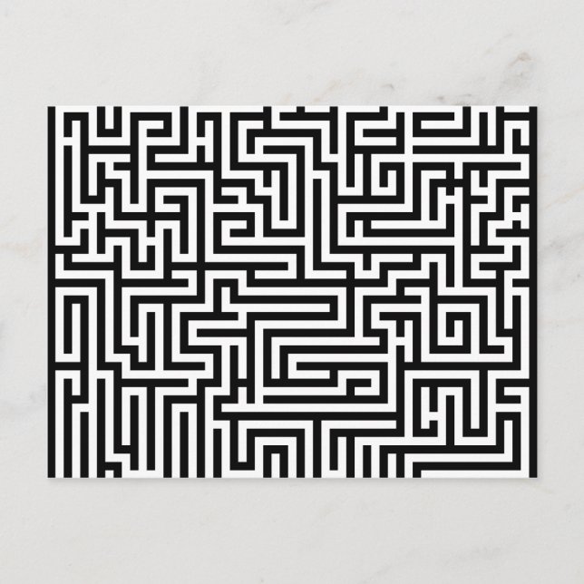 Schwarzweißlabyrinth Postkarte (Vorderseite)