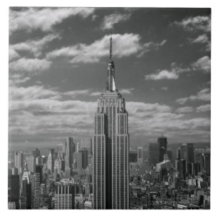 Schwarzweißlandschaft der Skyline von New York Cit Fliese