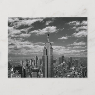 Schwarzweißlandschaft der Skyline von New York Cit Postkarte