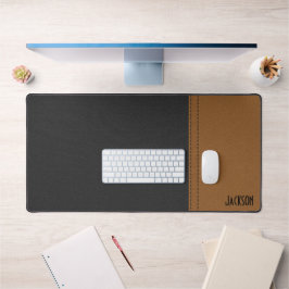 Schwarzweißleder Schreibtischunterlage