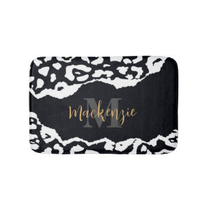 Schwarzweißleopard Badematte