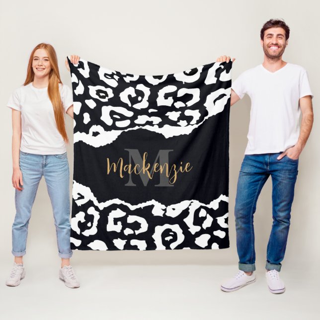 Schwarzweißleopard Fleecedecke (Beispiel)
