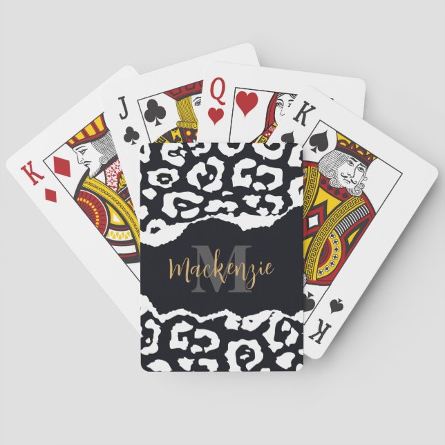 Schwarzweißleopard Spielkarten (Rückseite)