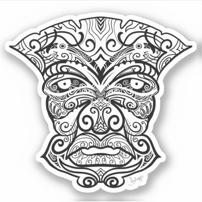 Schwarzweißmaske Aufkleber (Vorderseite)