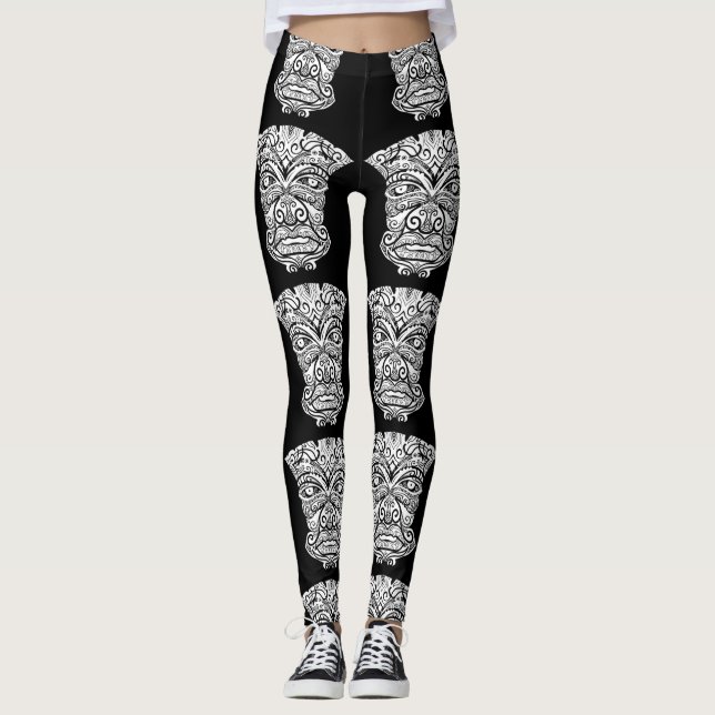 Schwarzweißmaske Leggings (Vorderseite)