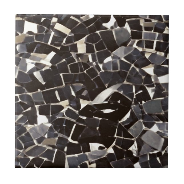 Schwarzweißmosaik  fliese (Vorderseite)
