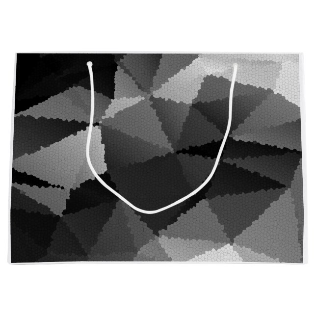 Schwarzweißmosaikmuster Große Geschenktüte (Vorderseite)