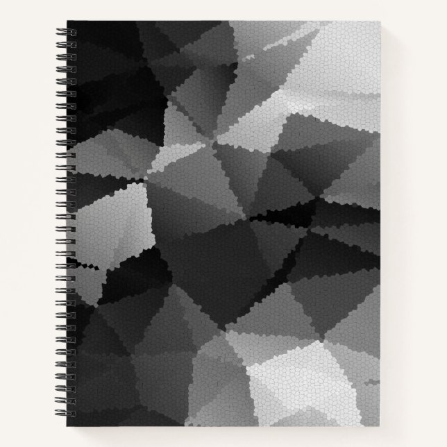 Schwarzweißmosaikmuster Notizbuch (Vorderseite)