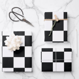 Schwarzweißmuster Geschenkpapier Set