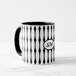 Schwarzweißmuster, Ihre Initialen oder Monogramme Tasse