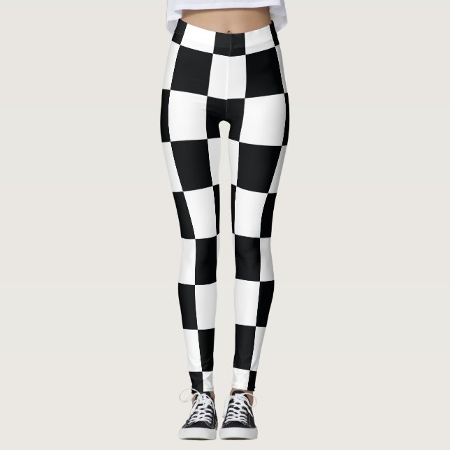 Schwarzweißmuster Leggings (Vorderseite)