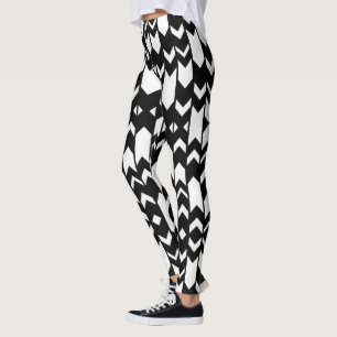 Schwarzweißmuster-Leggings Leggings