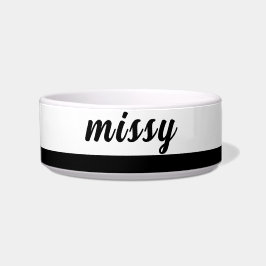 Schwarzweißname Keramik Pet Bowl Napf