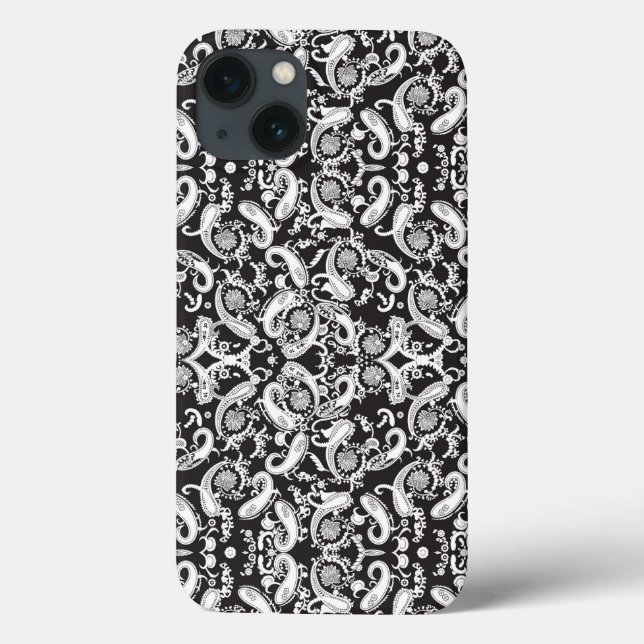 Schwarzweißpaisley Case-Mate iPhone Hülle (Rückseite)