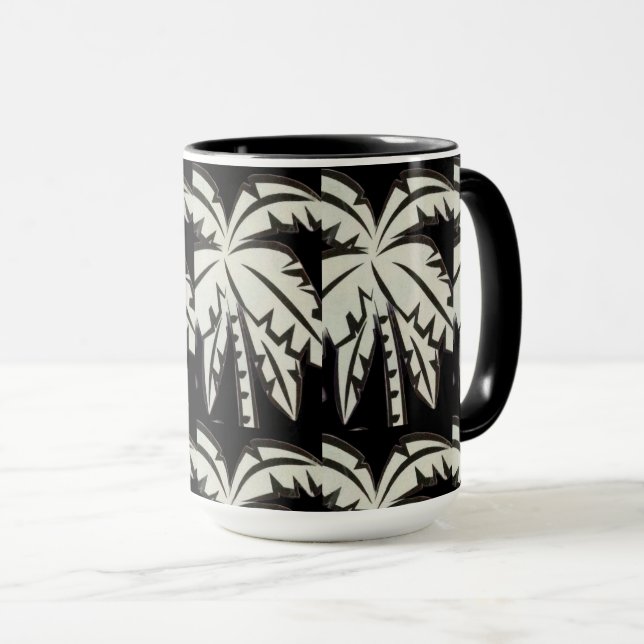 Schwarzweißpalmen digital tasse (VorderseiteRechts)