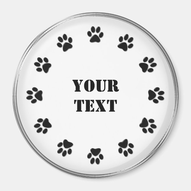 Schwarzweißpaws-Kühlschrank-Magnet Magnet (Vorne)