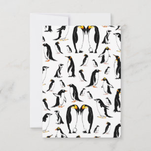 Schwarzweißpinguin-Muster Mitteilungskarte