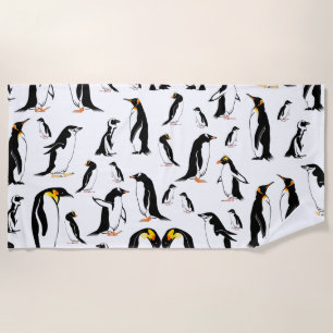 Schwarzweißpinguin-Muster Strandtuch