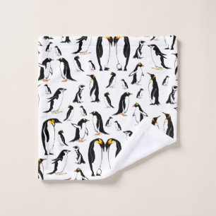 Schwarzweißpinguin-Muster Waschlappen