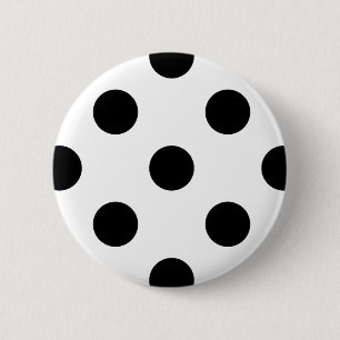 Schwarzweißpolka-Dot Button