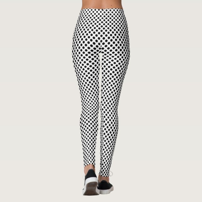 Schwarzweißpolka-Dot Leggings (Rückseite)