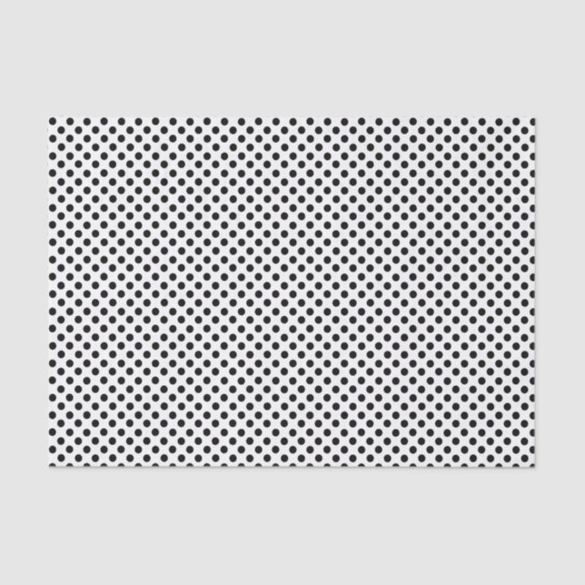 Schwarzweißpolka-Dot Seidenpapier (Vorderseite)