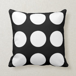 Schwarzweißpolka-Dotpilz Kissen