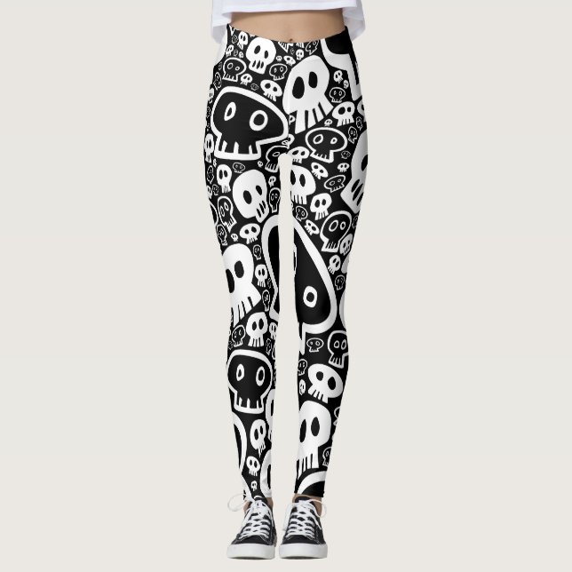 Schwarzweißpolster Leggings (Vorderseite)