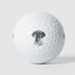 Schwarzweißportrait Golfball