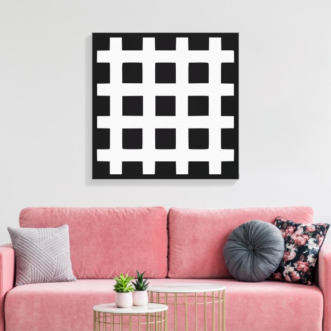 Schwarzweißquadrat Leinwanddruck (Insitu (Wohnzimmer))