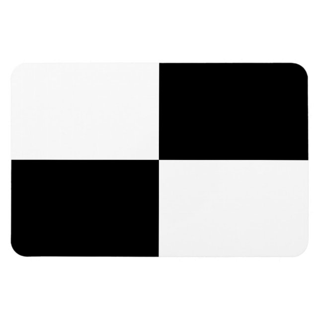 Schwarzweißrechtecke Magnet (Horizontal)