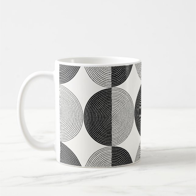 Schwarzweißringe - nahtloses Muster Kaffeetasse (Links)