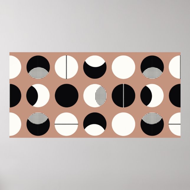 Schwarzweißringe - nahtloses Muster Poster (Vorne)