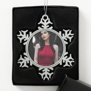 SchwarzWeißRoter Schneeflocken-Schmuck Schneeflocken Zinn-Ornament