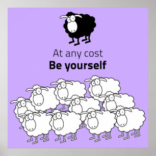 Schwarzweißschaf Poster