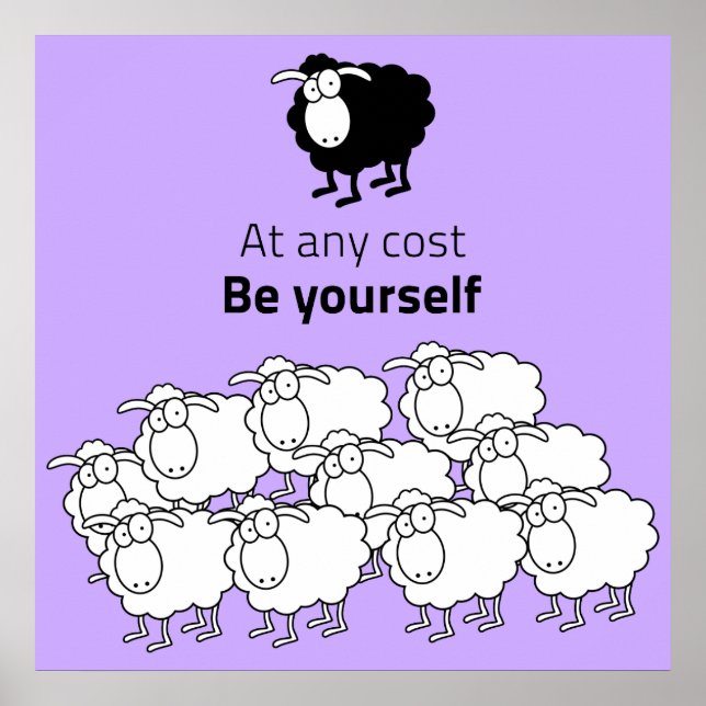 Schwarzweißschaf Poster (Vorne)