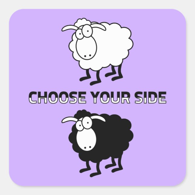 Schwarzweißschaf Quadratischer Aufkleber (Vorderseite)