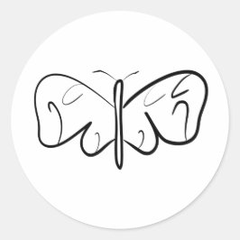 Schwarzweißschmetterling Runder Aufkleber